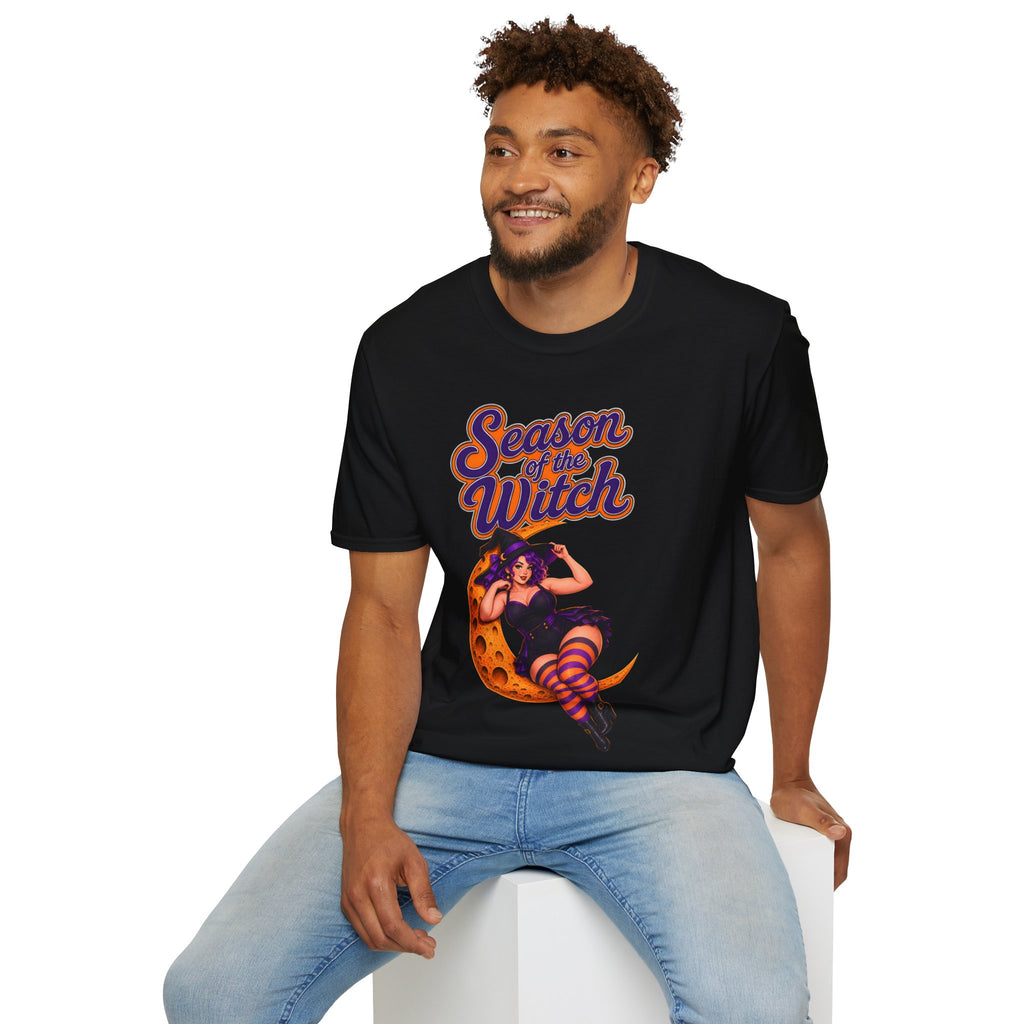 Season of the Witch T-Shirt — Retro Halloween Witch Moon Design