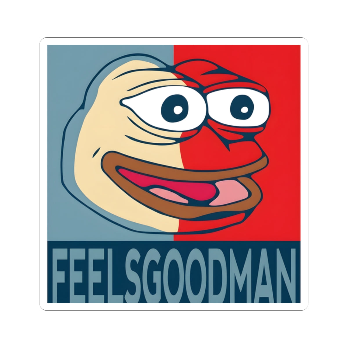 FeelsGoodMan Pepe Sticker — Retro Pop Art Kiss-Cut Vinyl Decal