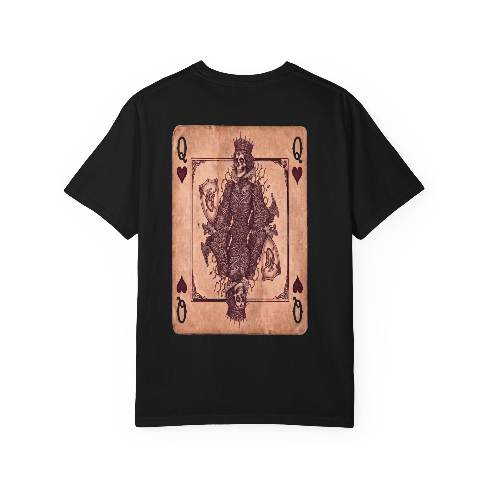 Playing Card Queen Graphic T‑Shirt — Vintage King & Queen Back Print