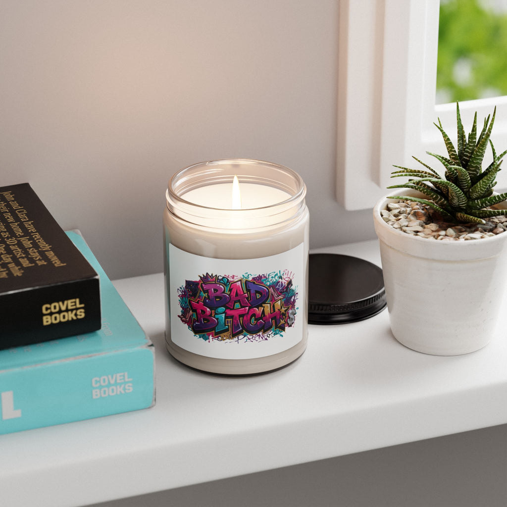 Bad Bitch Scented Soy Candle — 9oz Graffiti Jar Candle, Bold Feminine Gift