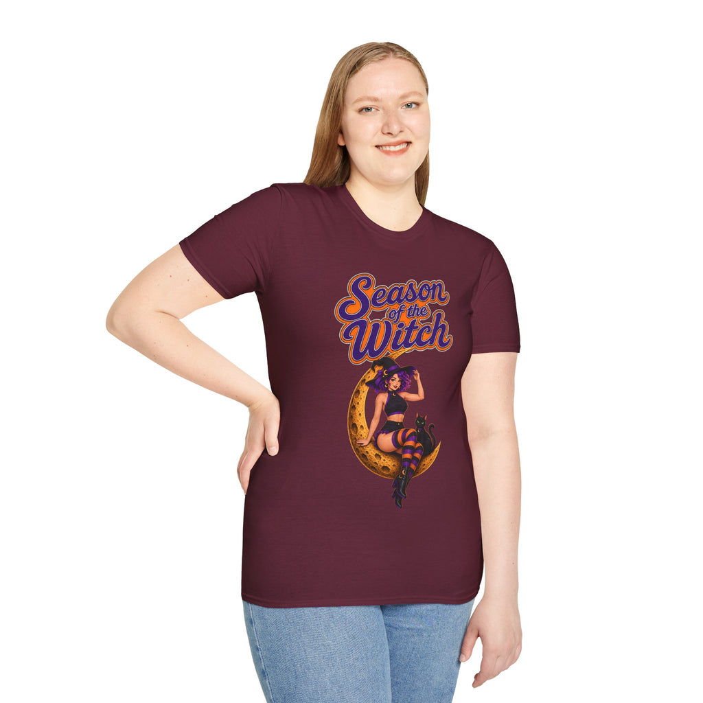 Season of the Witch T-Shirt — Retro Witch Graphic Tee for Halloween & Autumn