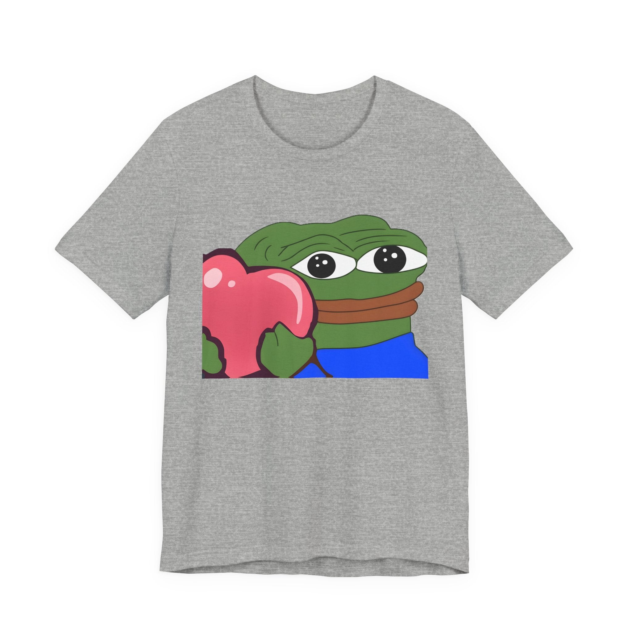Pepe Heart Tee — Cute Frog Holding Heart Graphic T-Shirt
