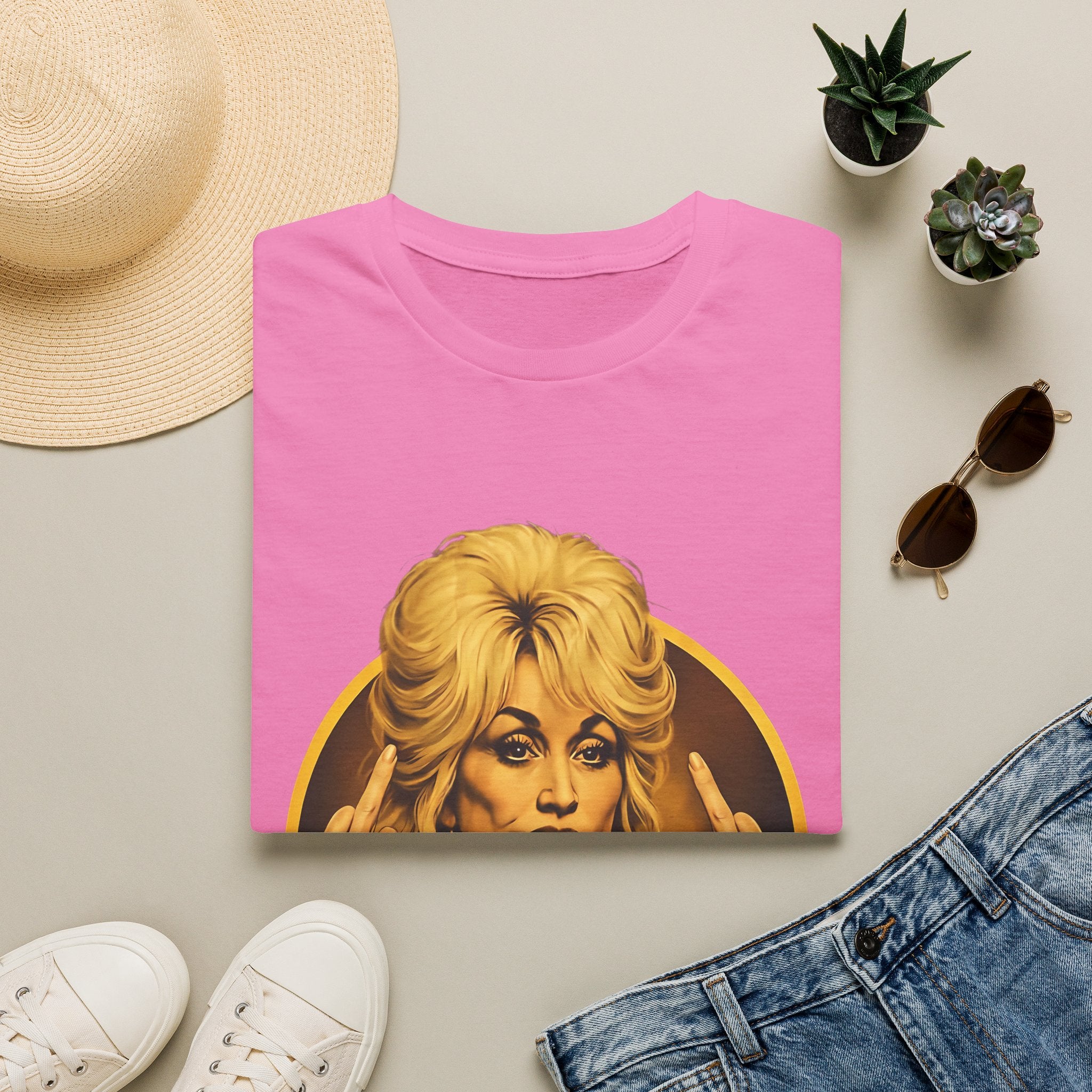 Dolly Middle Finger Portrait T-Shirt — Retro Attitude Graphic Tee