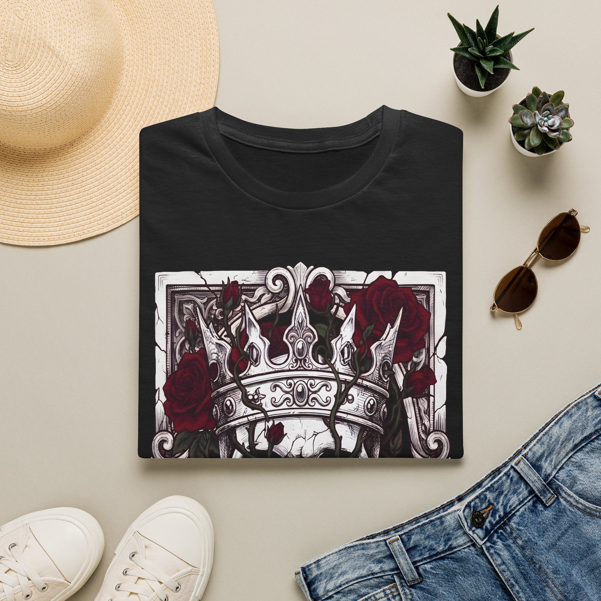 The Briar King - T-Shirt, Gothic / Dark Fantasy Skulls & Roses Design