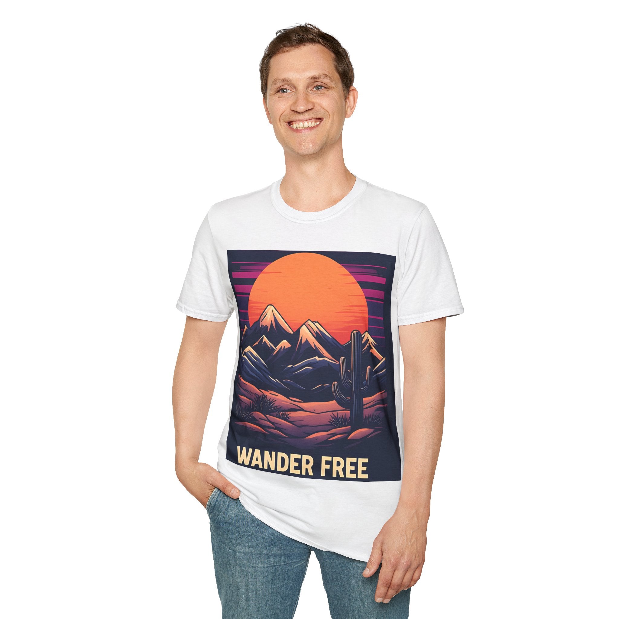 Sunset Mountains T-Shirt — Retro Desert Sunset Graphic Tee