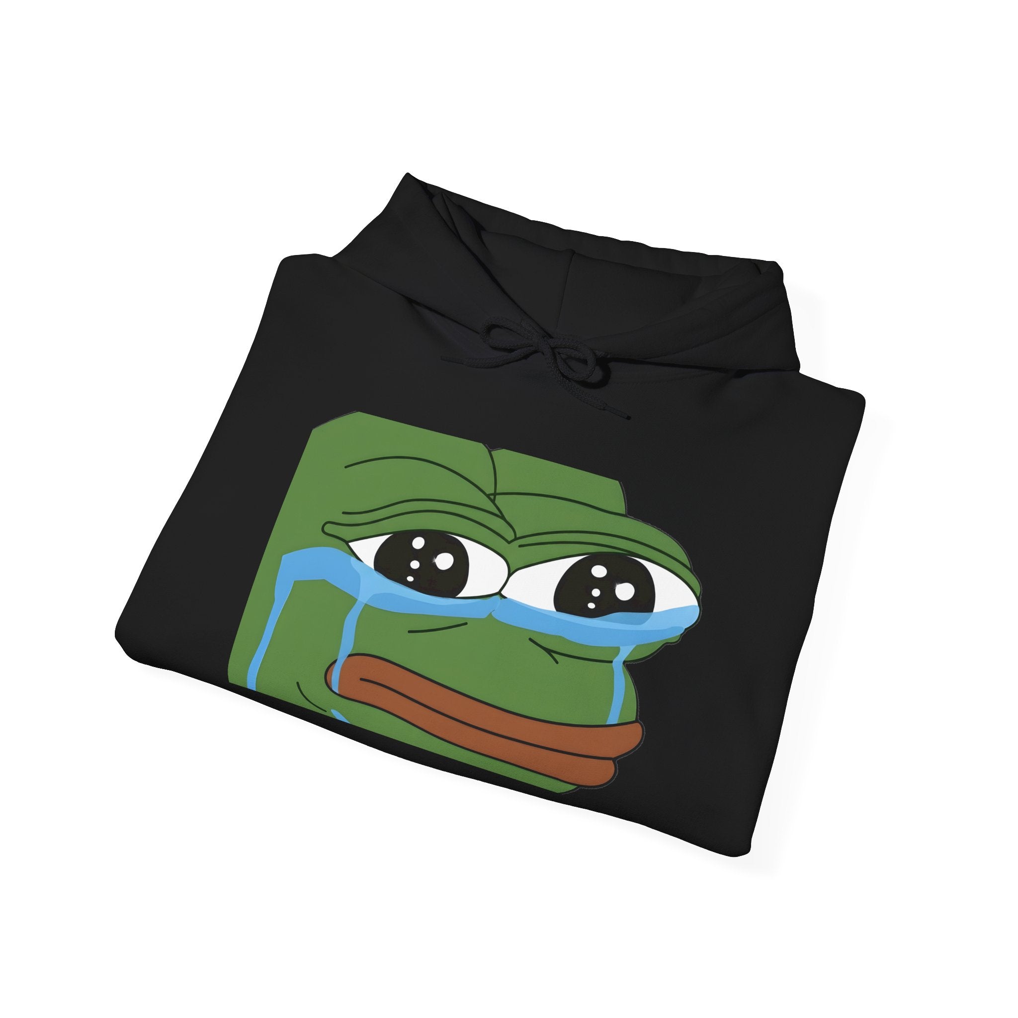 Crying Pepe Hoodie – Sad Frog Meme Graphic Pullover