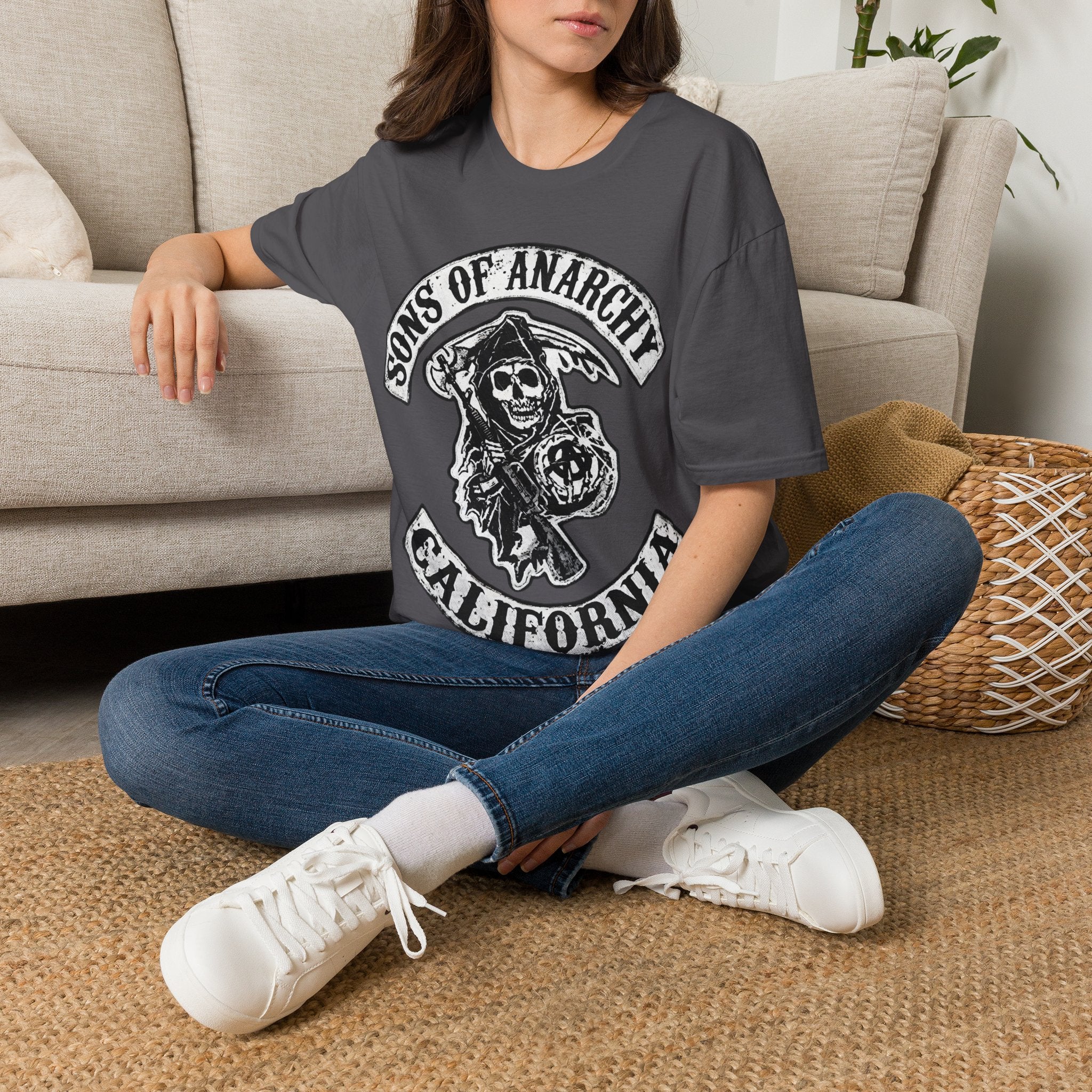 Sons of Anarchy Graphic T‑Shirt — Reaper Emblem California Biker Tee