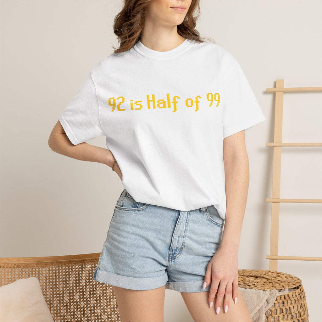 92 Is Half of 99 T-Shirt — Funny Math Retro Graphic Tee