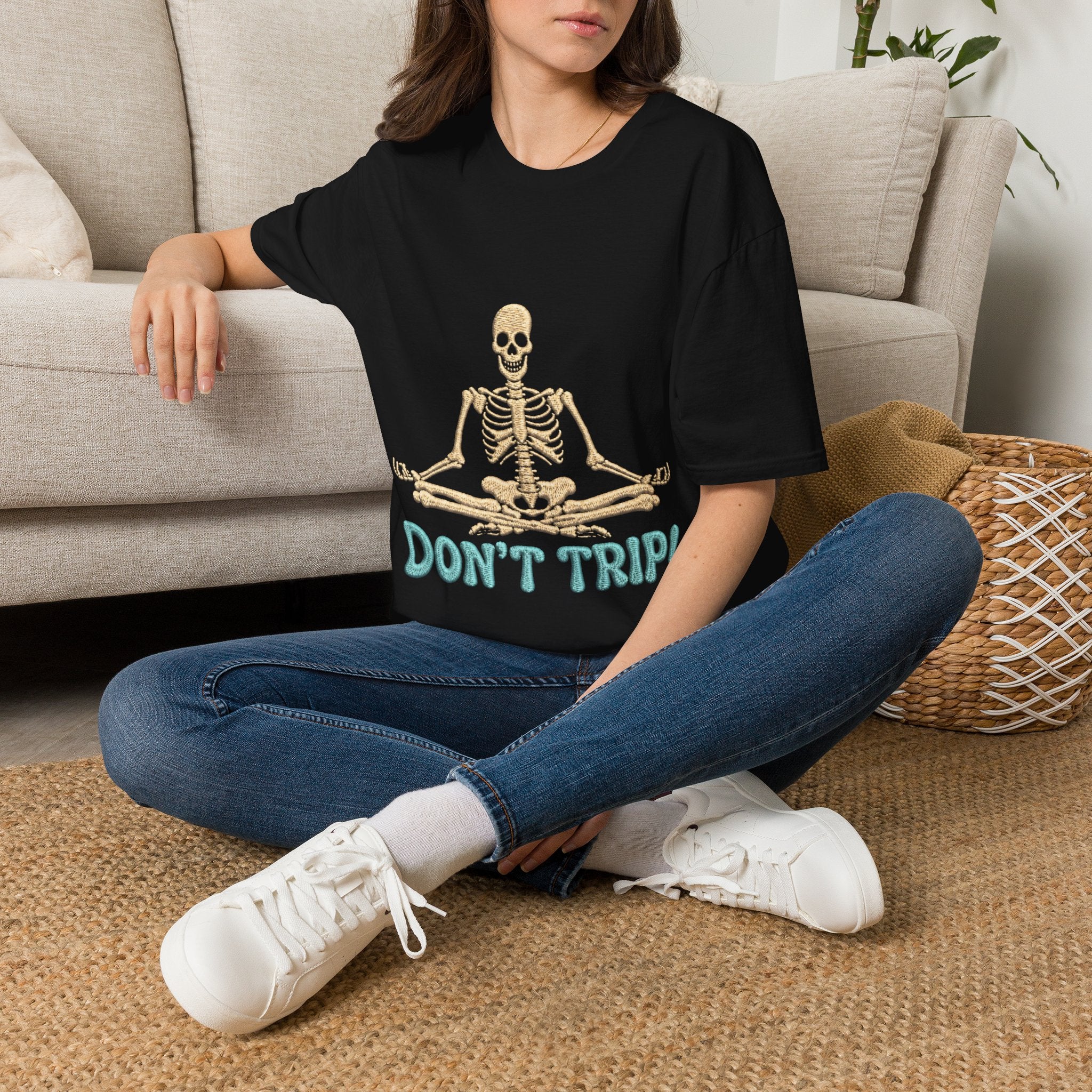 Skeleton Yoga T-Shirt - 'Don't Trip' Funny Skeleton GTA 6 Inspired