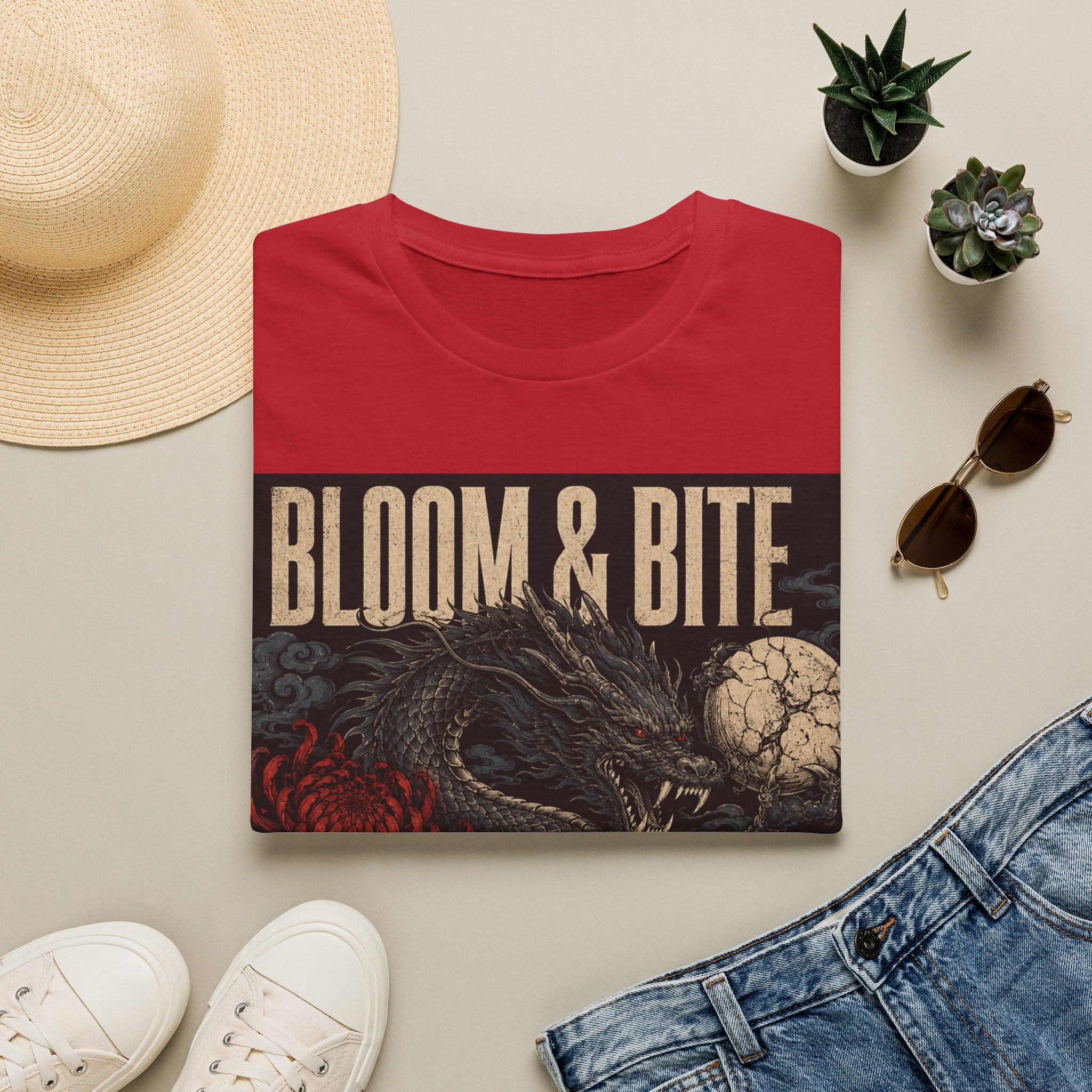Bloom & Bite Dragon Floral Graphic Tee