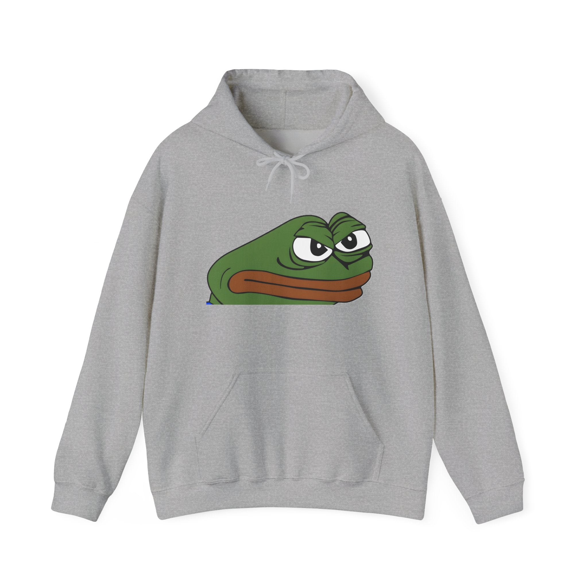 Pepe Frog Face Hoodie — Funny Grumpy Meme Pullover