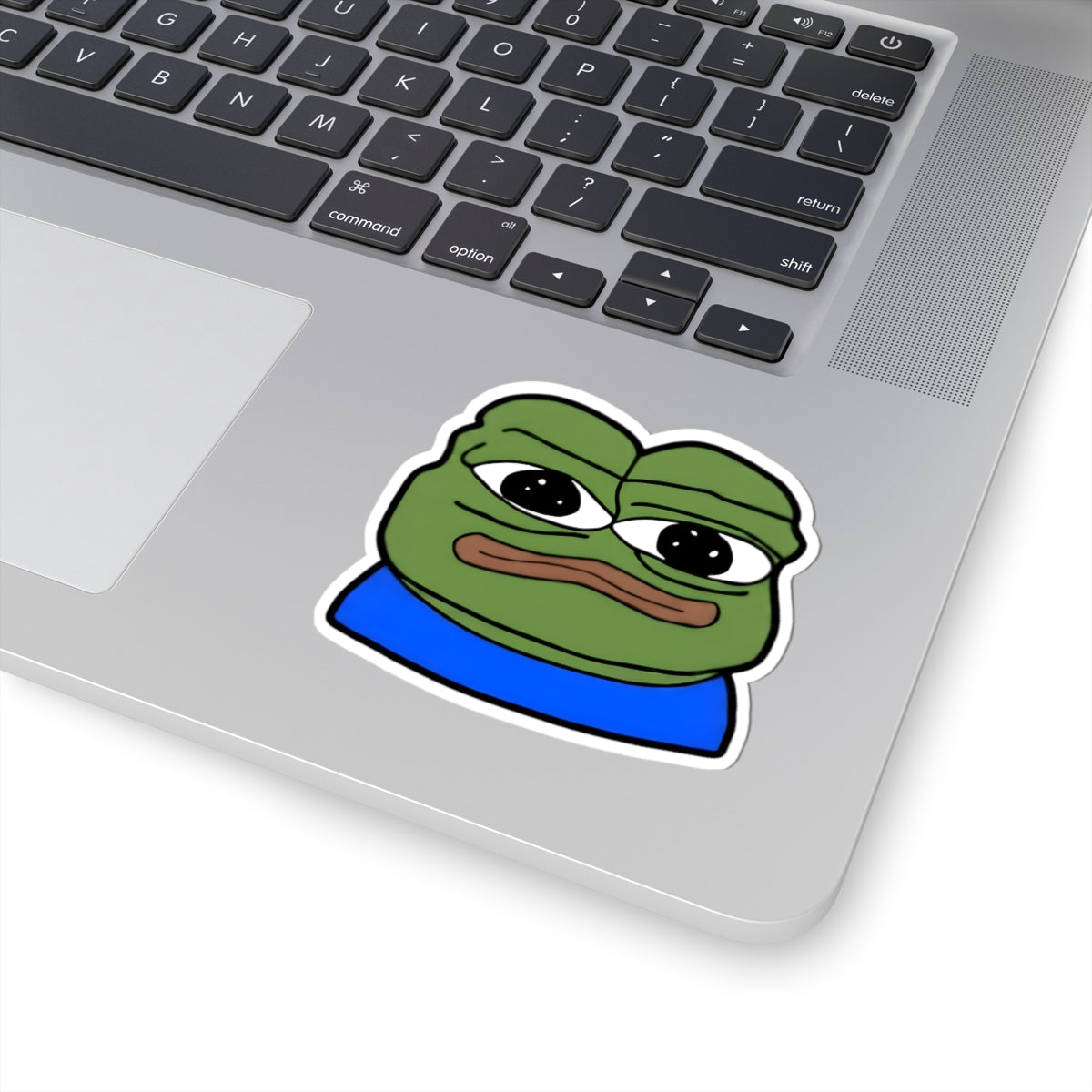 Sad Frog Pepe Sticker — Cute Meme Laptop Vinyl Kiss-Cut