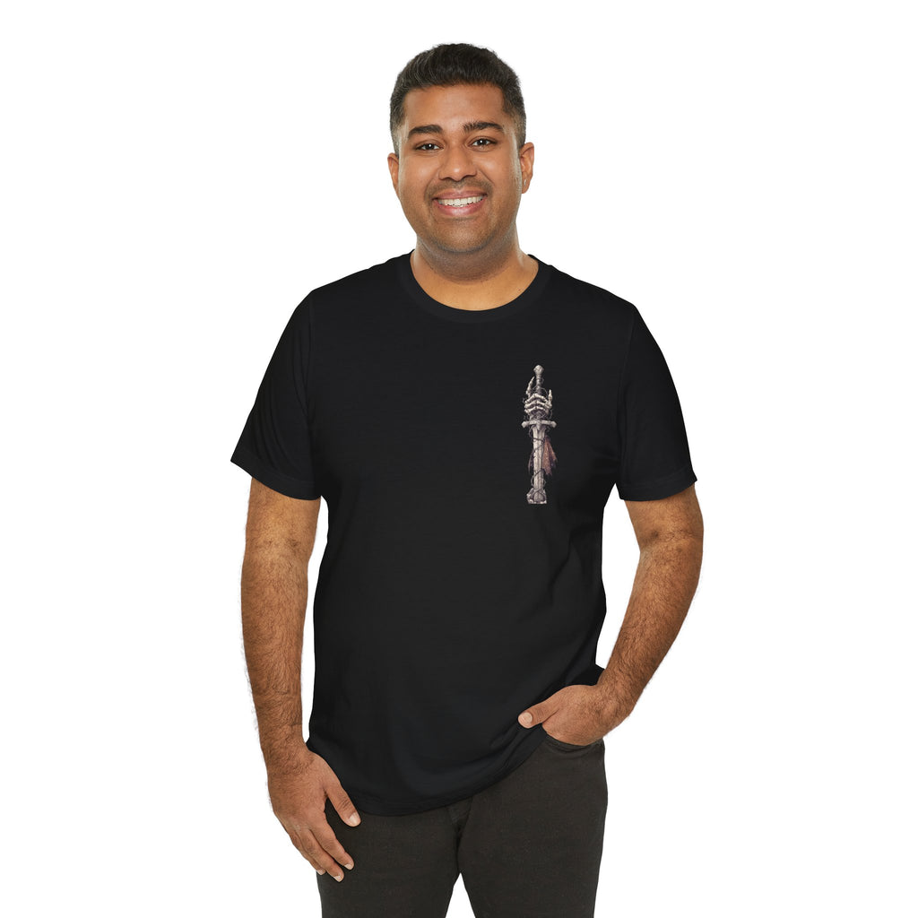 Dark Tarot-Inspired Graphic Tee — Hanging Hand & Occult Illustration