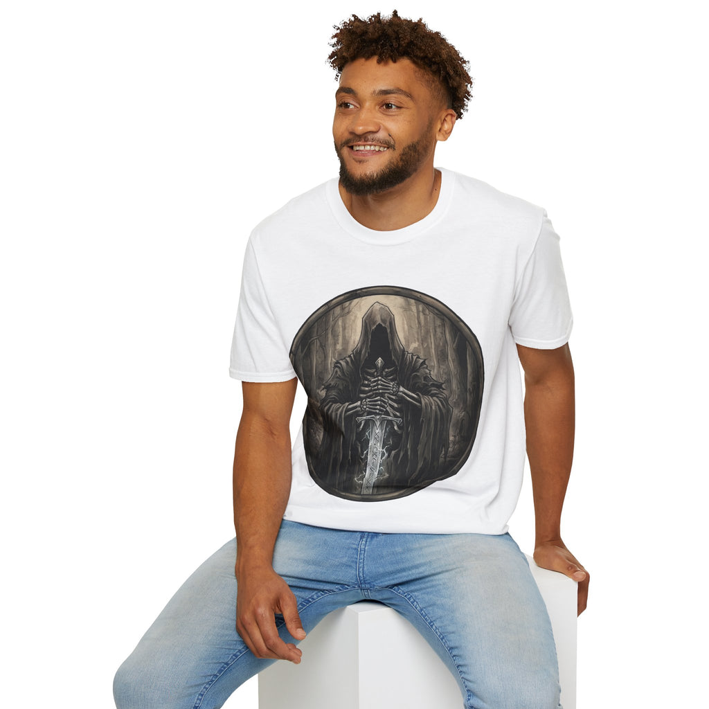 Grim Reaper Hooded Knight T-Shirt — Dark Fantasy Gothic Tee