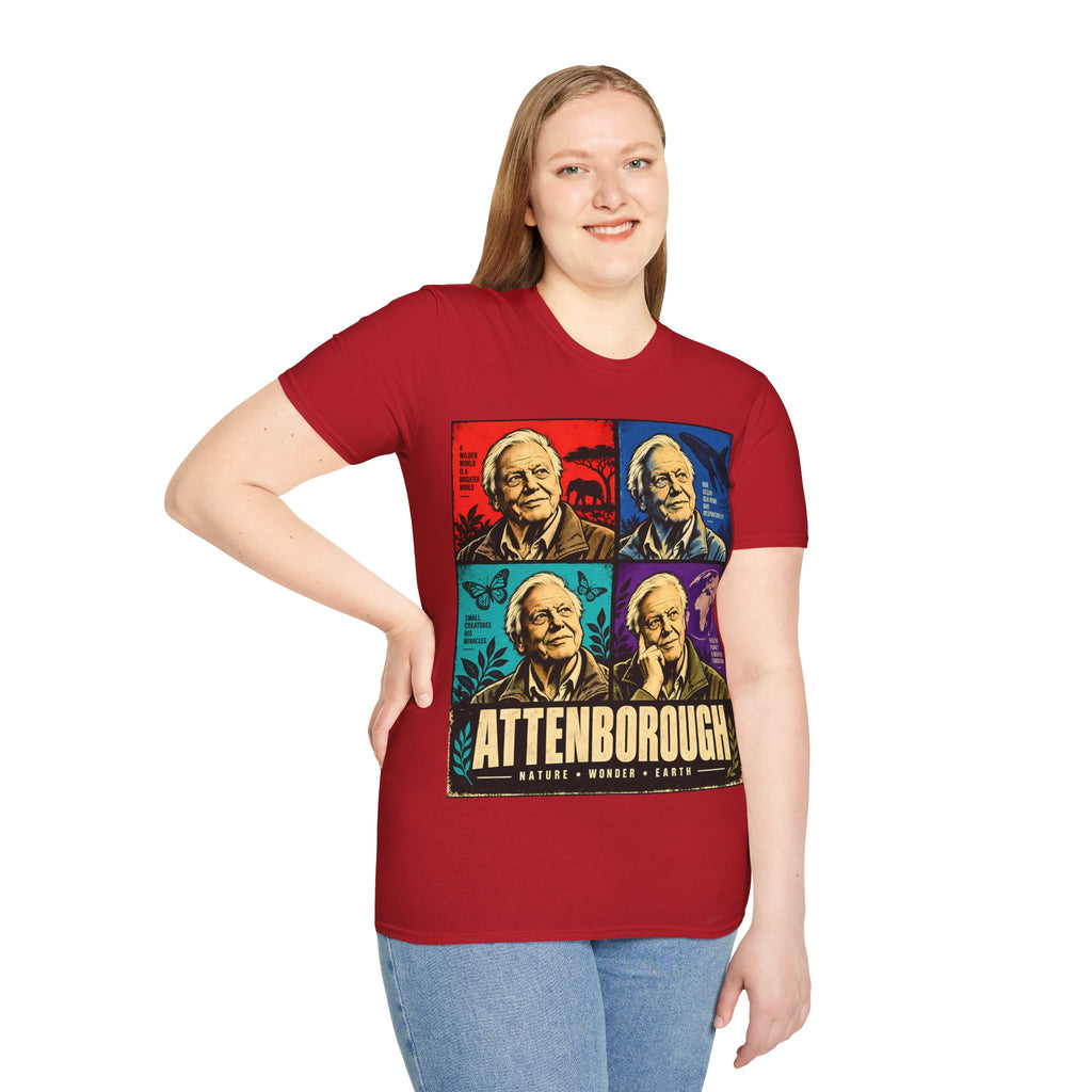 David Attenborough Pop Art T-Shirt — Vintage Wildlife Conservation Tee