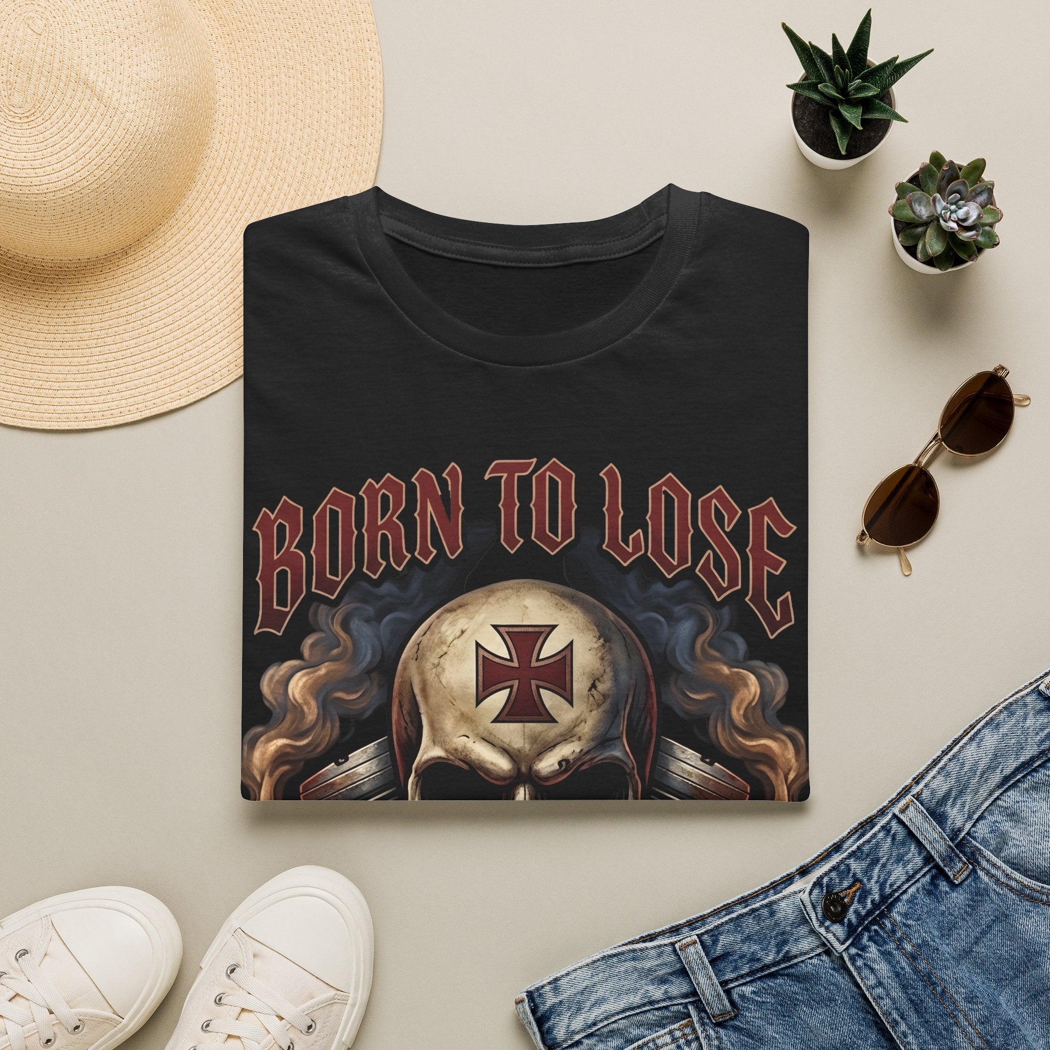 Born to Lose Motorhead Inspired Skull T-Shirt — Vintage Biker Rock Tee