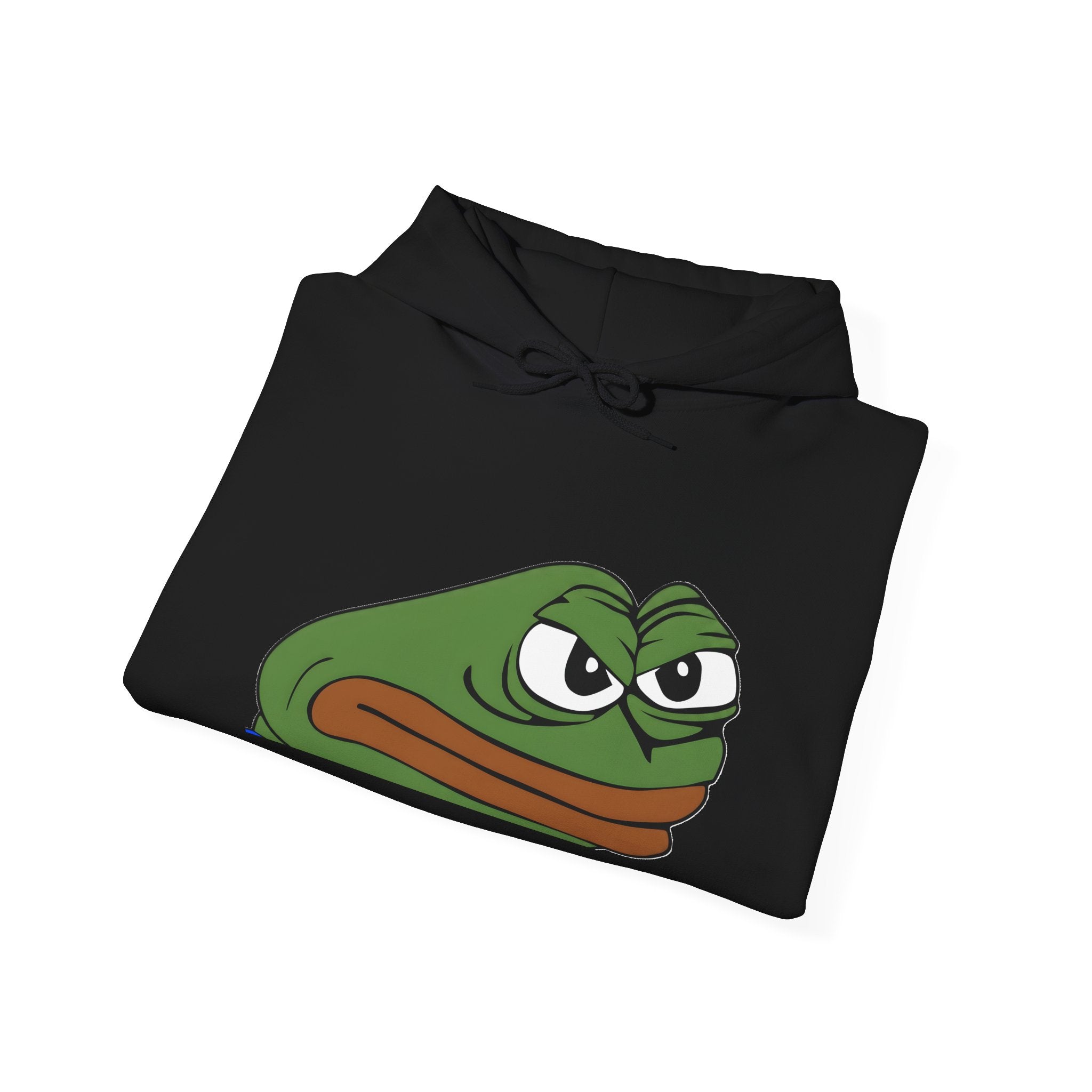 Pepe Frog Face Hoodie — Funny Grumpy Meme Pullover
