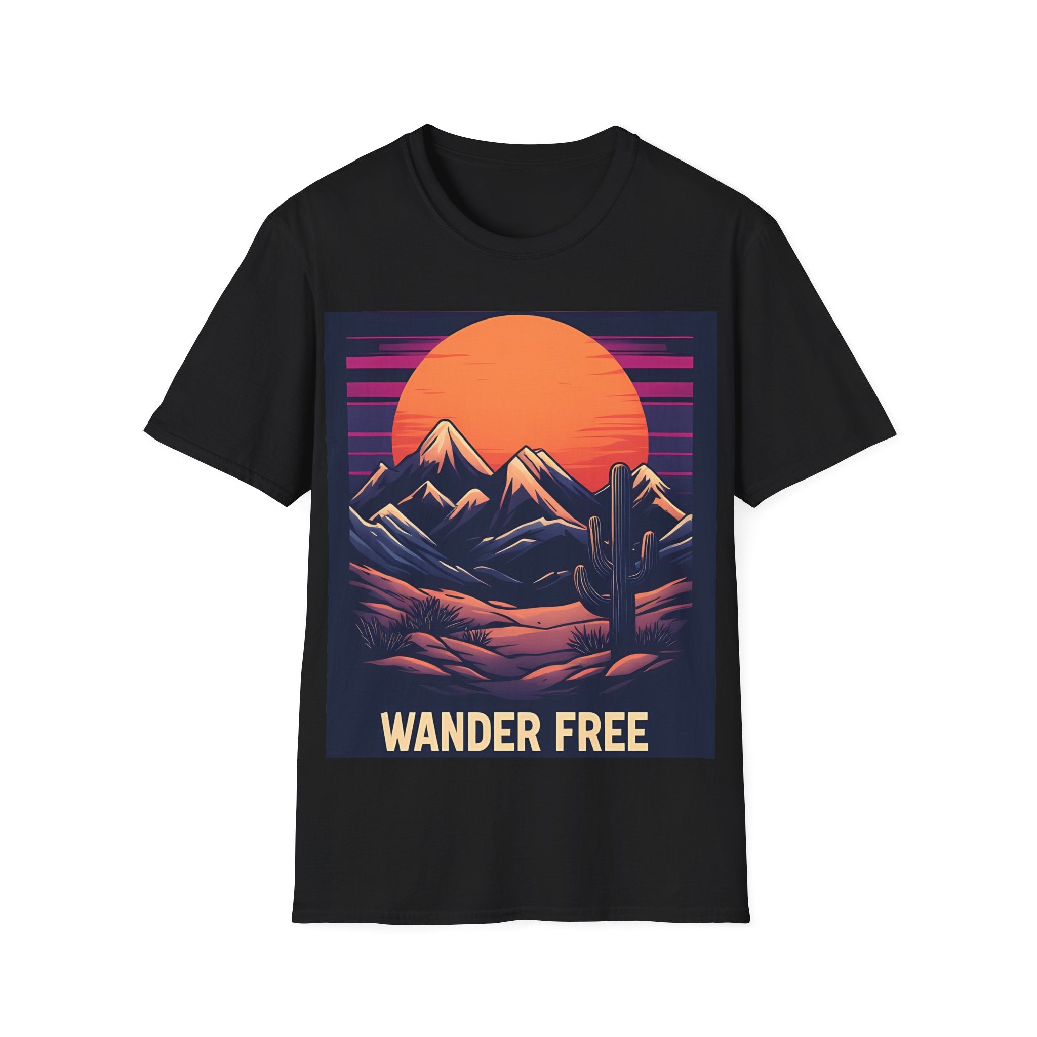 Sunset Mountains T-Shirt — Retro Desert Sunset Graphic Tee
