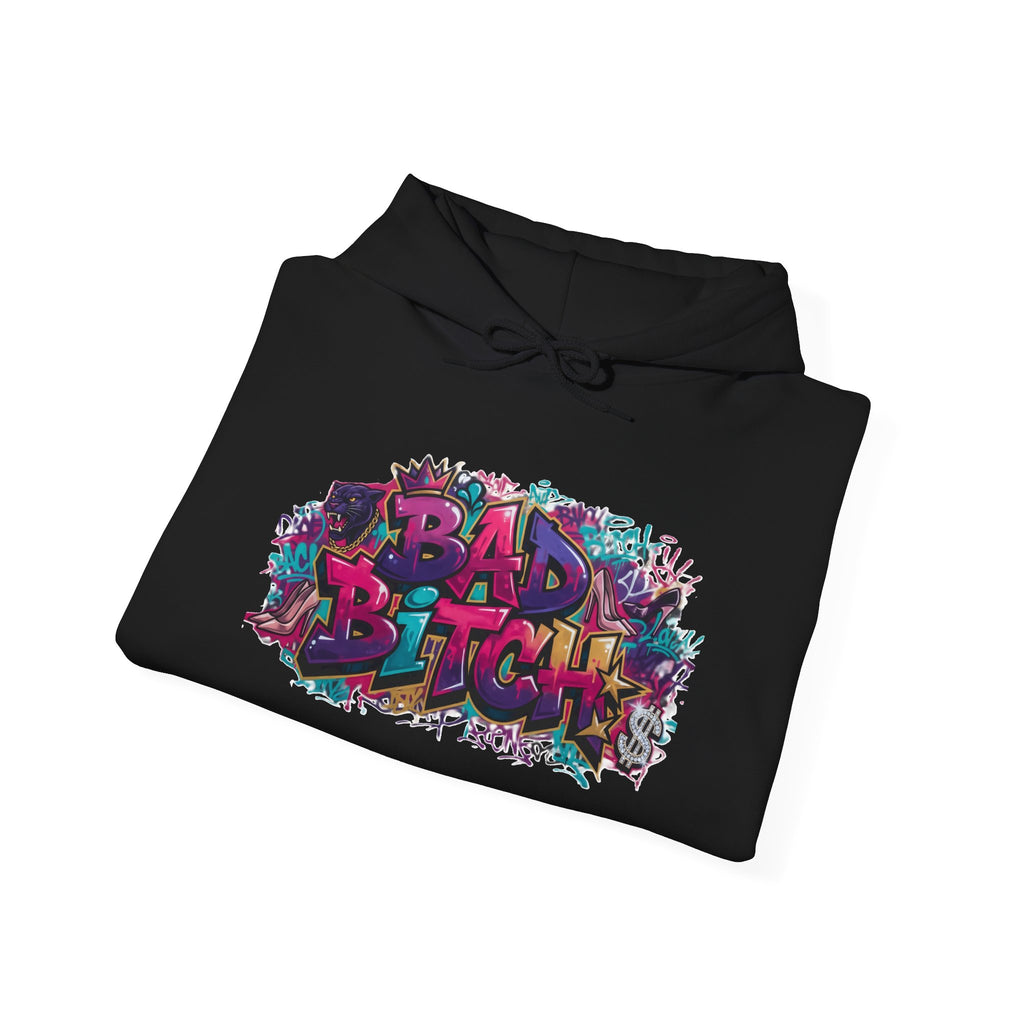 Hoodie — Colorful ‘Bad Bitch’ Graffiti Pullover