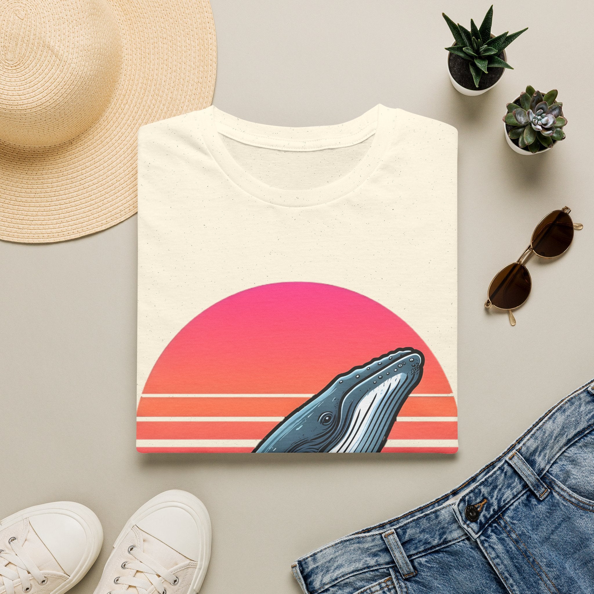 Pacific Breach - Vintage Whale / Summer Sealife T Shirt
