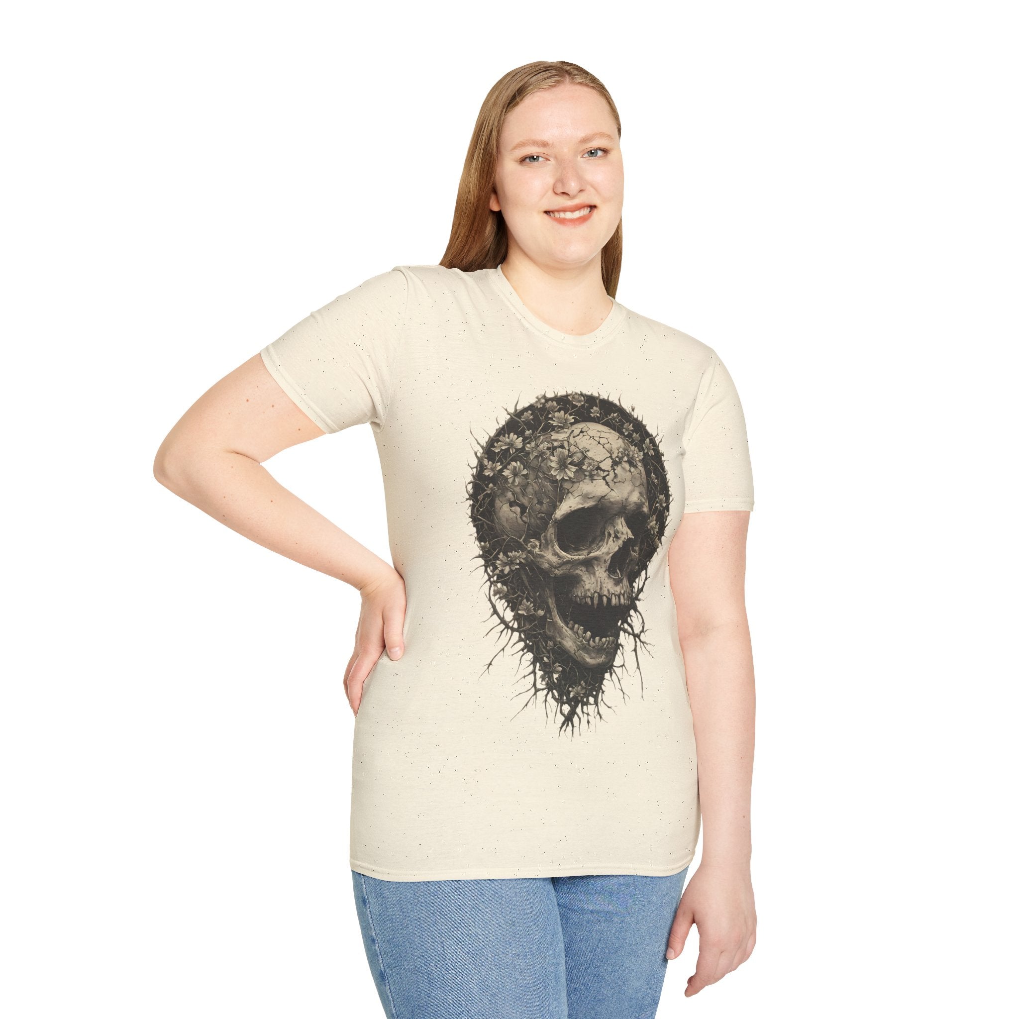 Floral Skull Graphic T-Shirt