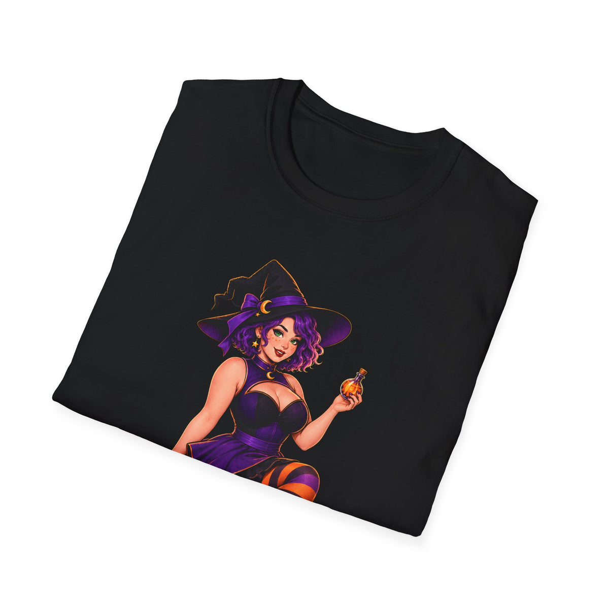 Witchy Halloween Pumpkin Witch T‑Shirt
