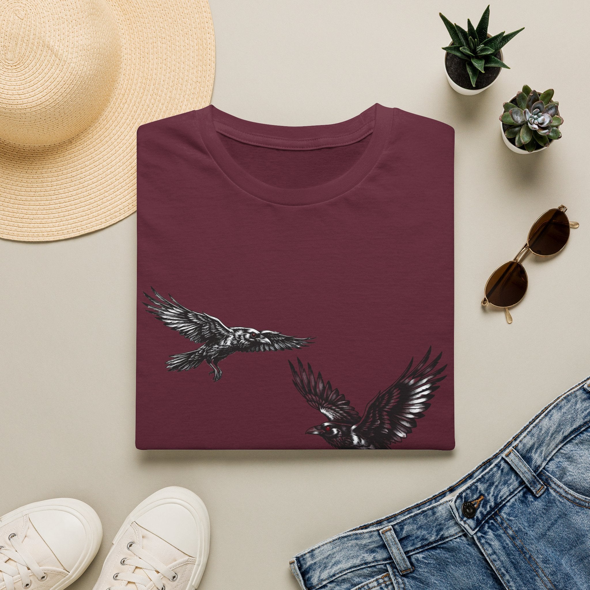 The Messengers - T Shirt, Gothic / Dark Fantasy Crow Design