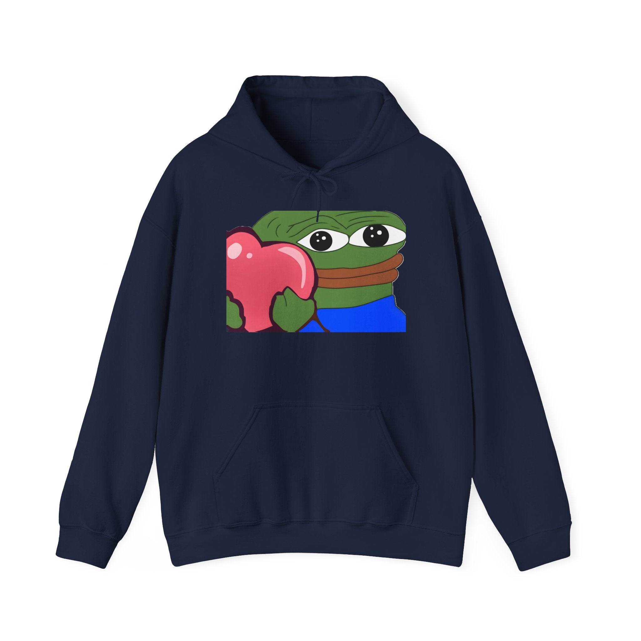 Pepe Heart Hoodie — Cute Pepe Holding Heart Graphic Pullover