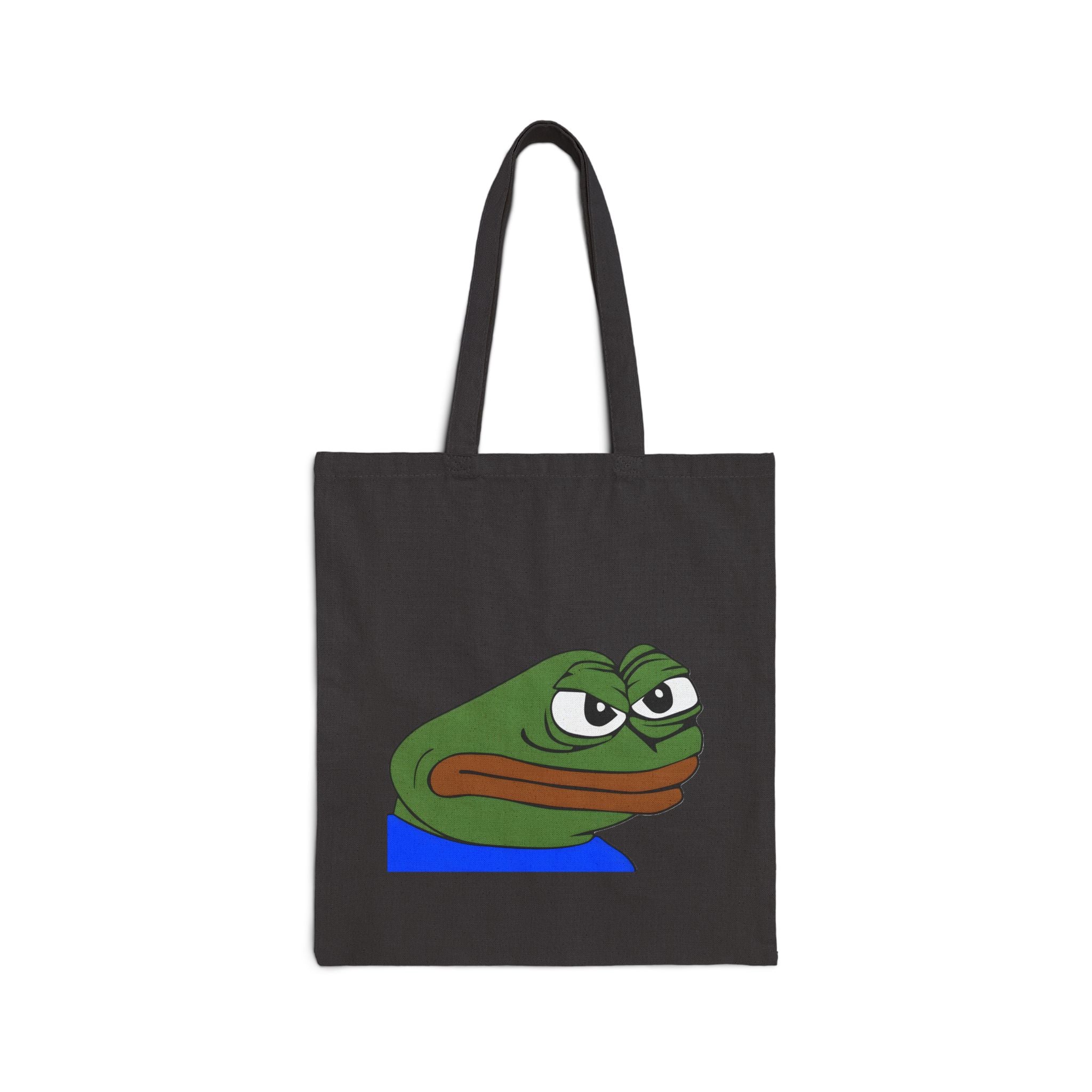 Pepe Meme Tote Bag - Funny Grumpy Frog Canvas Shopper