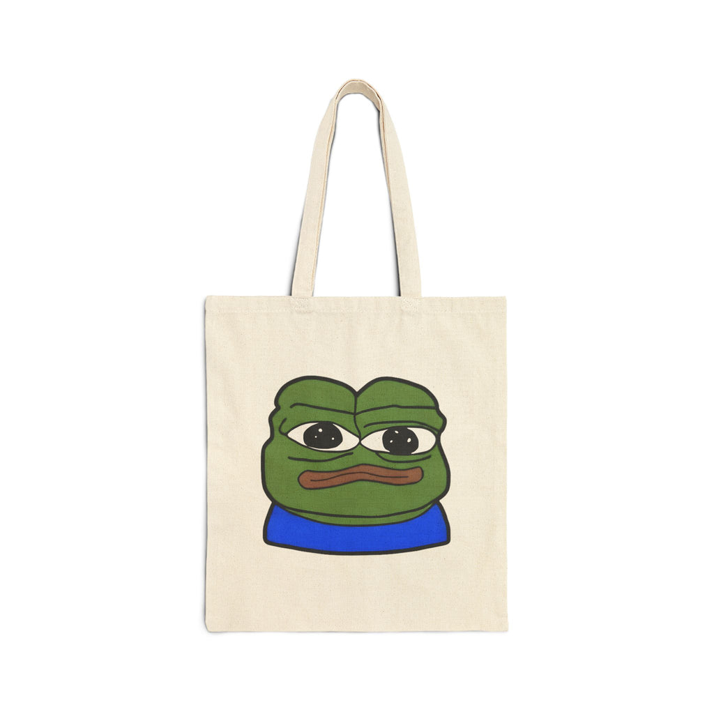 Pepe Meme Tote Bag — Sad Frog Canvas Grocery & Everyday Carry