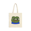 Pepe Meme Tote Bag — Sad Frog Canvas Grocery & Everyday Carry
