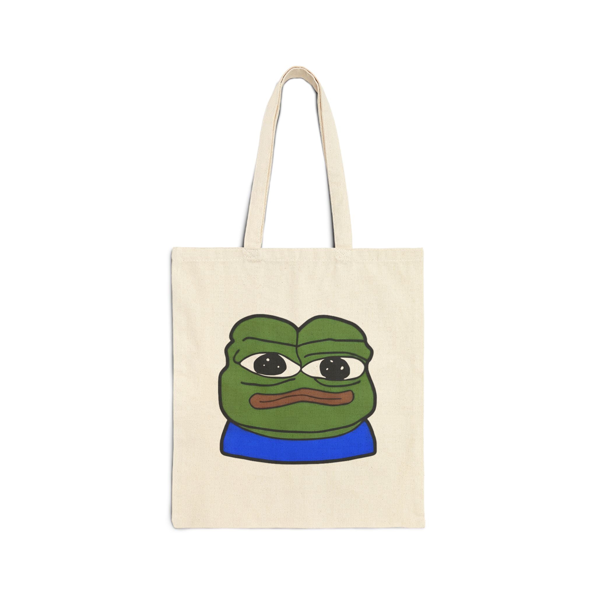 Pepe Meme Tote Bag — Sad Frog Canvas Grocery & Everyday Carry