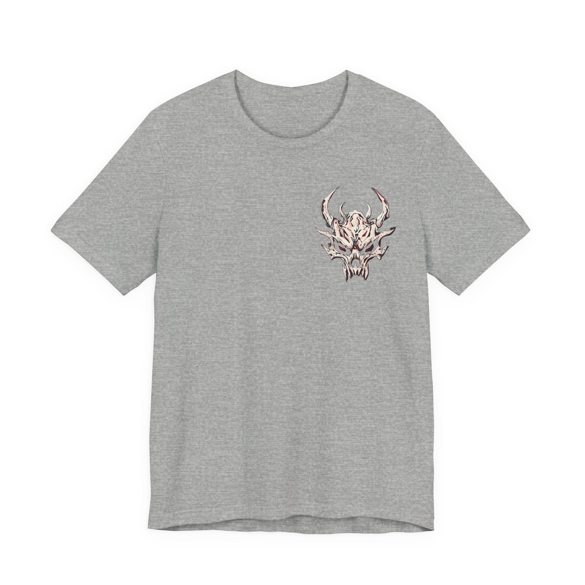 Demon Skull Chest Tee — Gothic Horned Skull T-Shirt