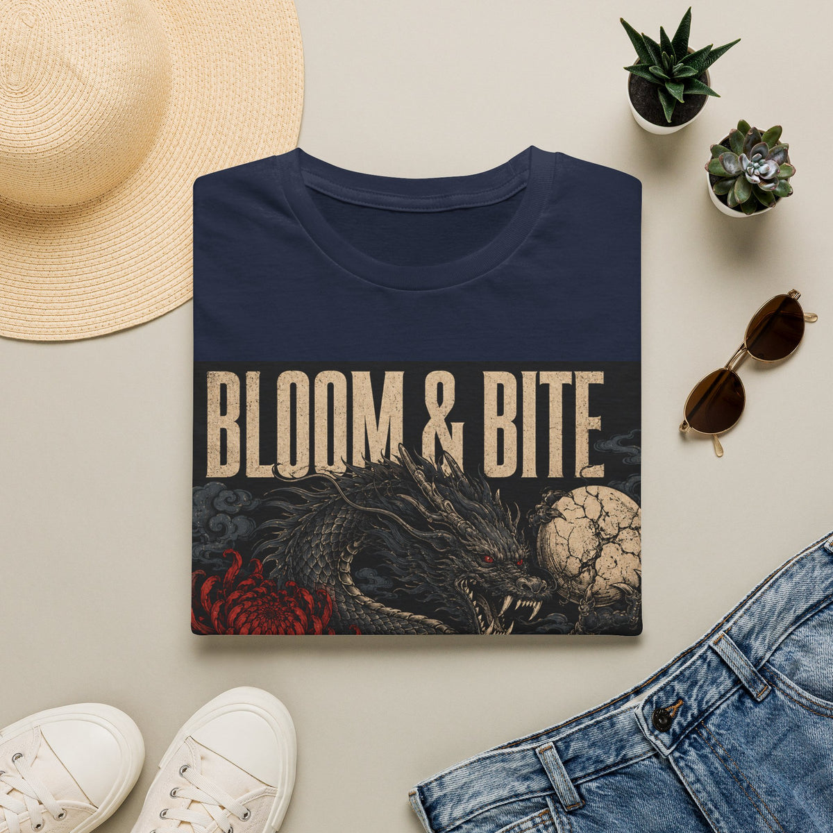 Bloom & Bite Dragon Floral Graphic Tee