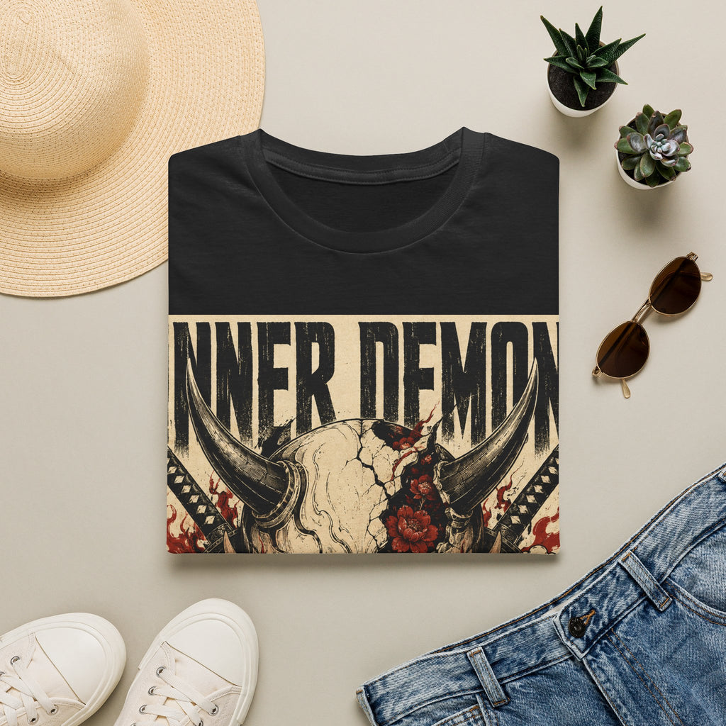 Inner Demon Graphic T-Shirt — Horror Skull Oni Design