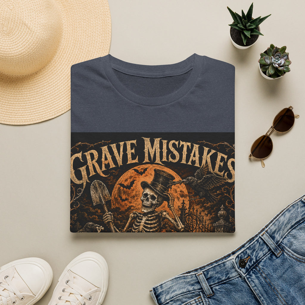 Grave Mistakes Skeleton Tee — Vintage Halloween Skull T‑Shirt