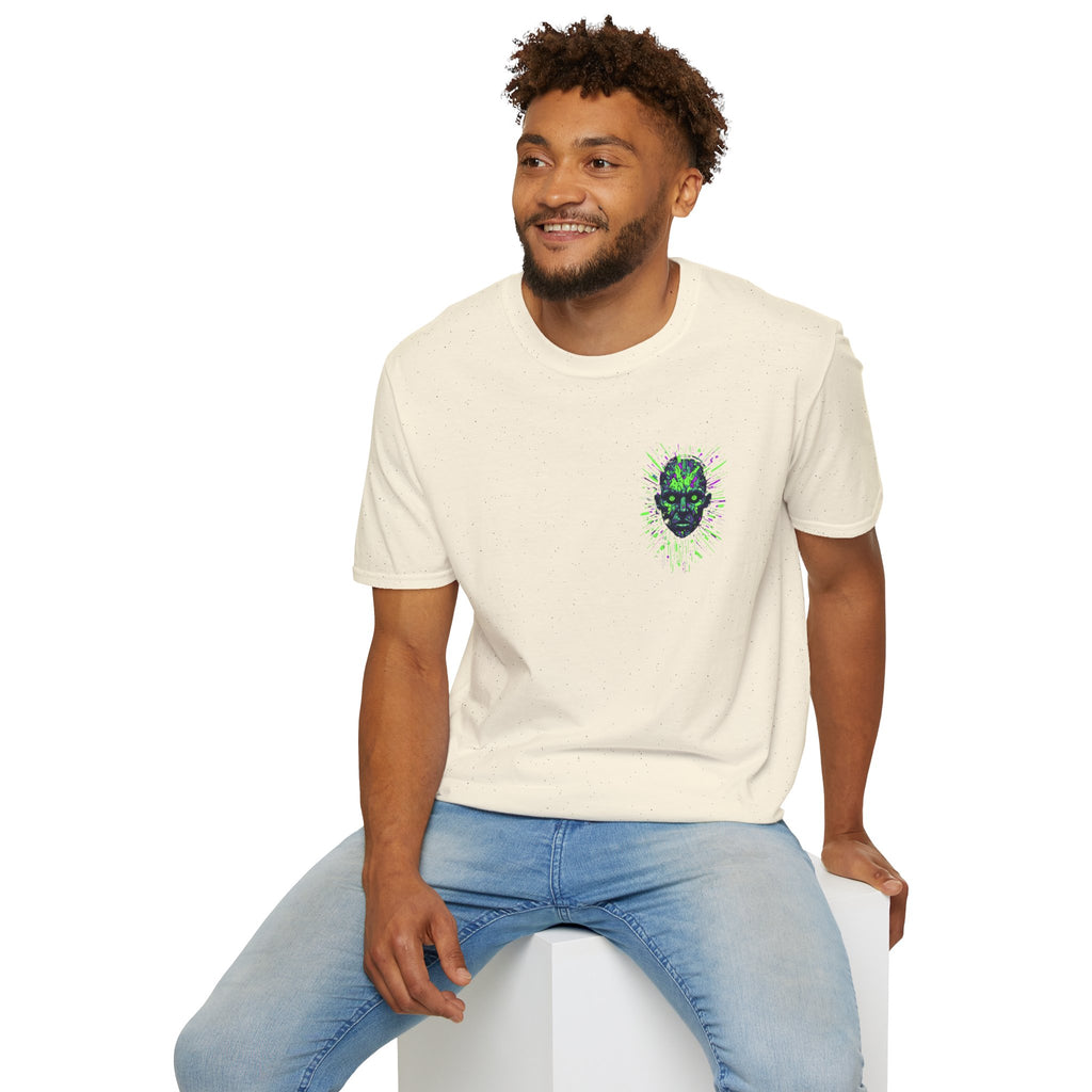 Neon Cyber Skull T-Shirt — Glowing Green Sci‑Fi Graphic Tee