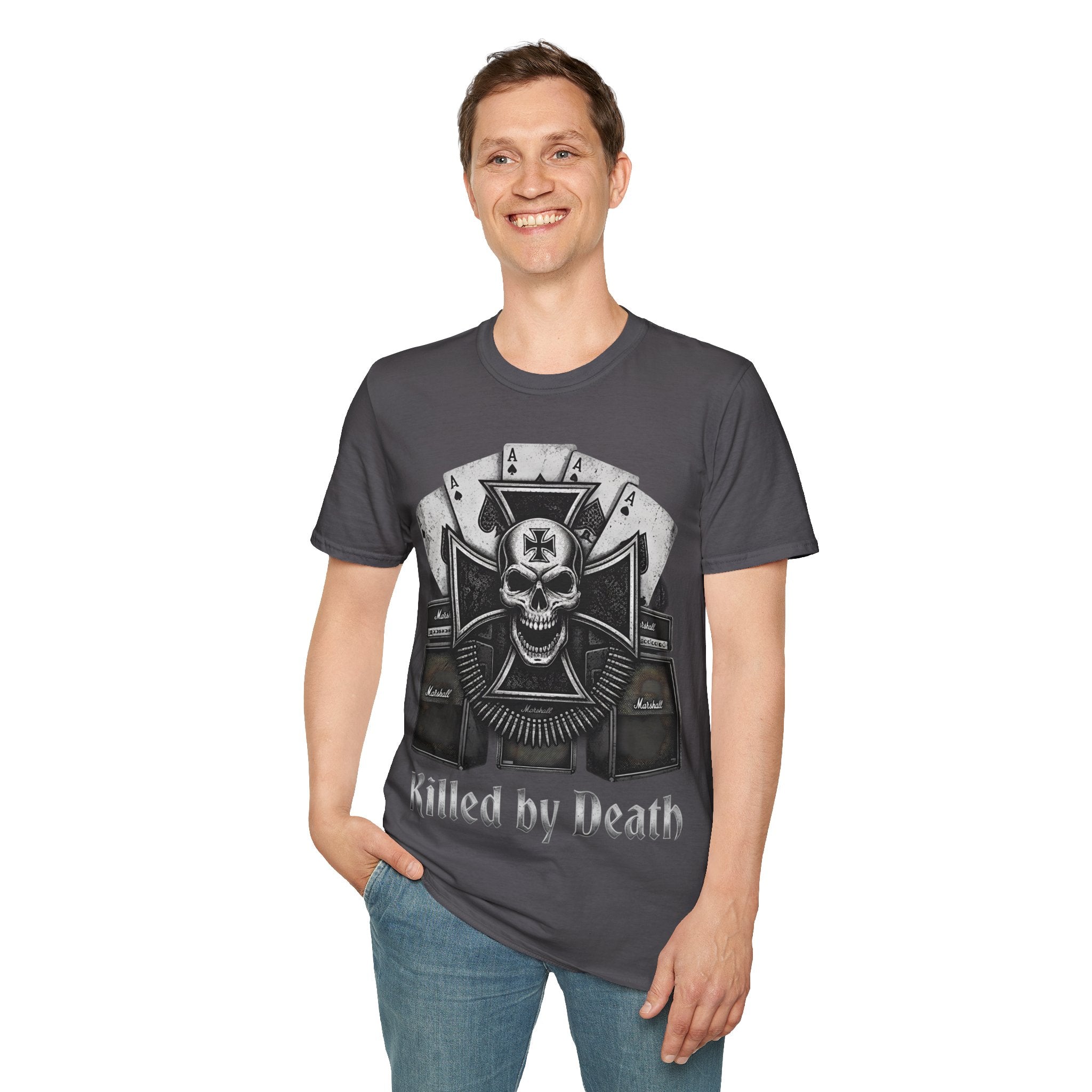 Killed by Death Motorhead Inspired Ace Cards T‑Shirt - ' Vintage Gothic Tee