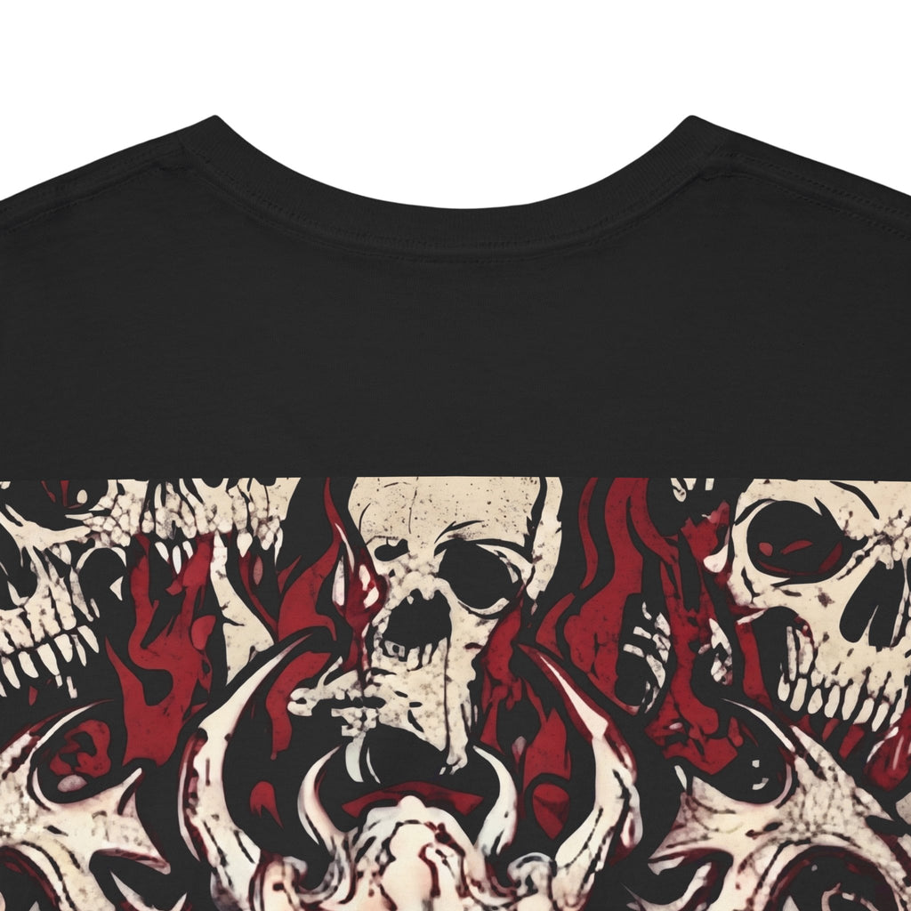 Vessel of Hatred — Gothic Skull & Flames Graphic T-Shirt