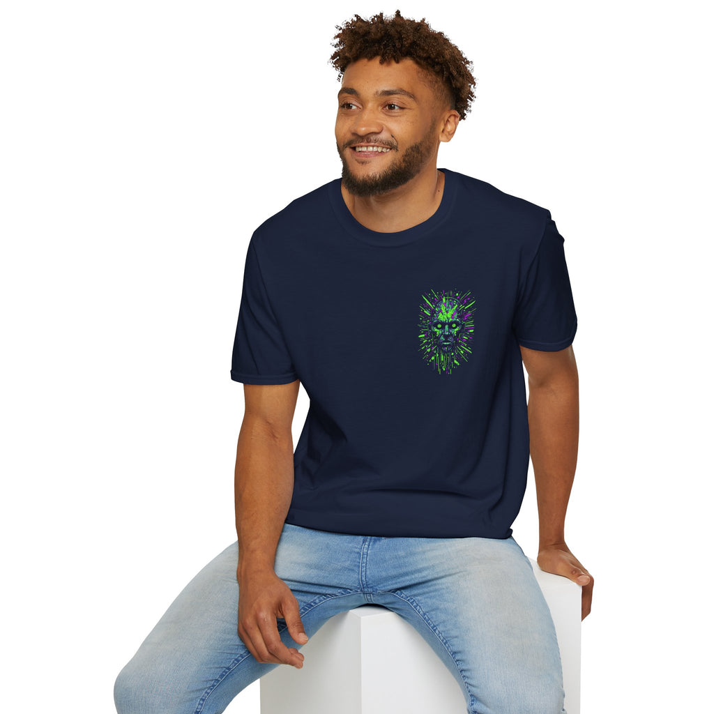 Neon Cyber Skull T-Shirt — Glowing Green Sci‑Fi Graphic Tee