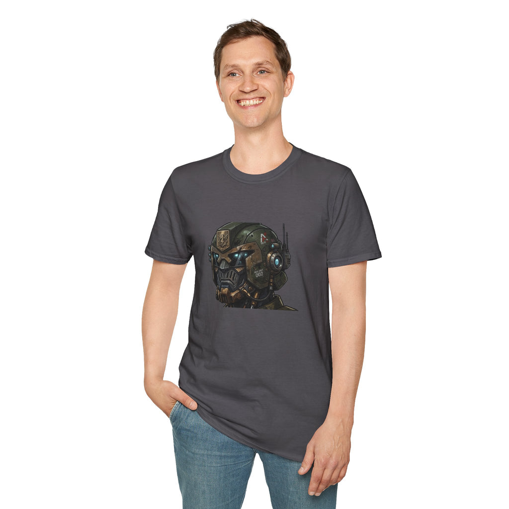 Sci‑Fi Cyber Mech Helmet T‑Shirt — Futuristic Pilot Helmet Graphic Tee