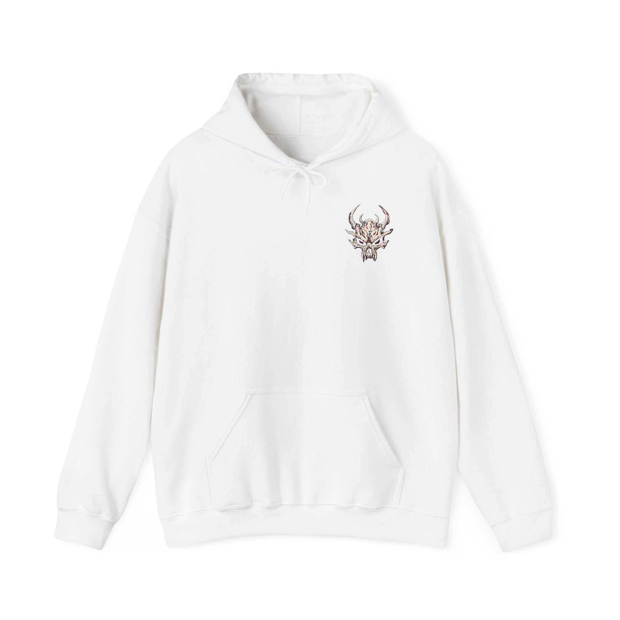 Skull Flame Chest Hoodie — Gothic Streetwear Pullover