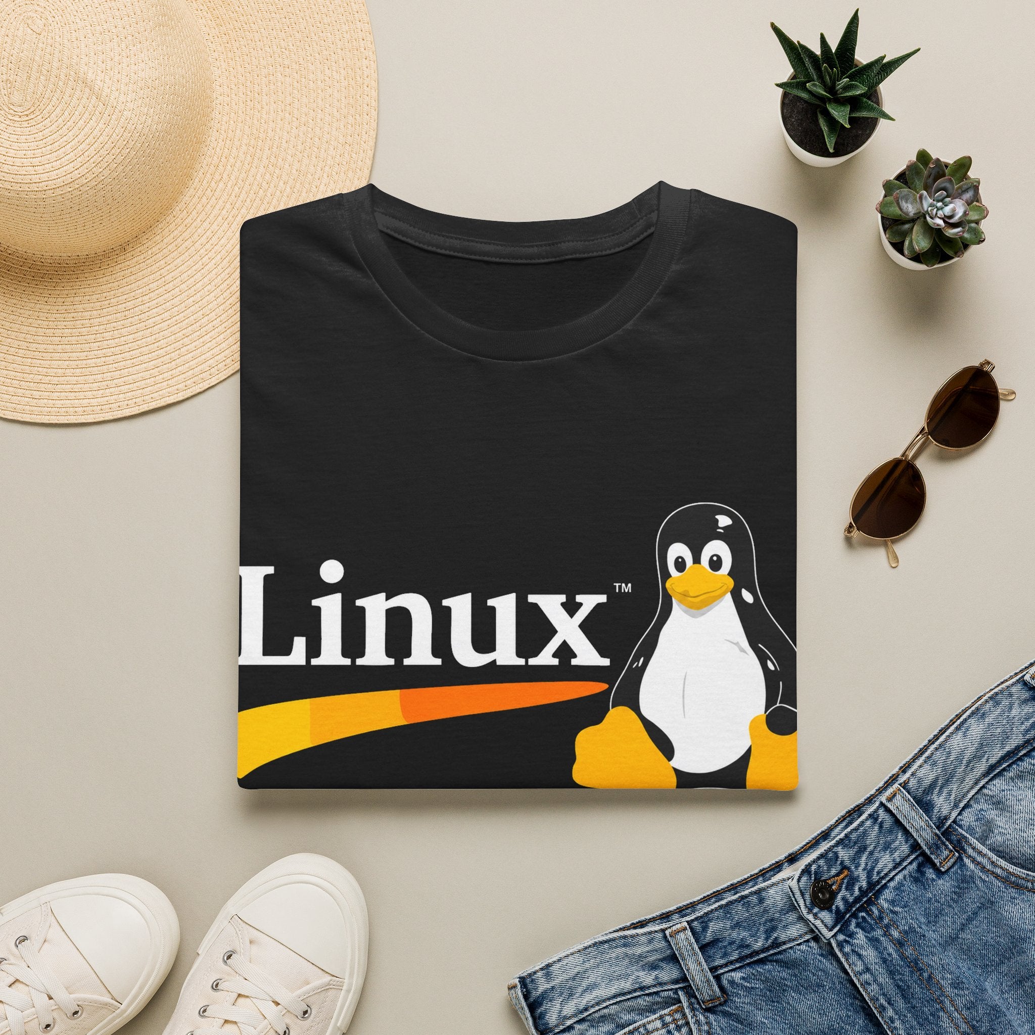 Linux Penguin Logo T‑Shirt — Retro Tech Tee for Developers & Open Source Fans