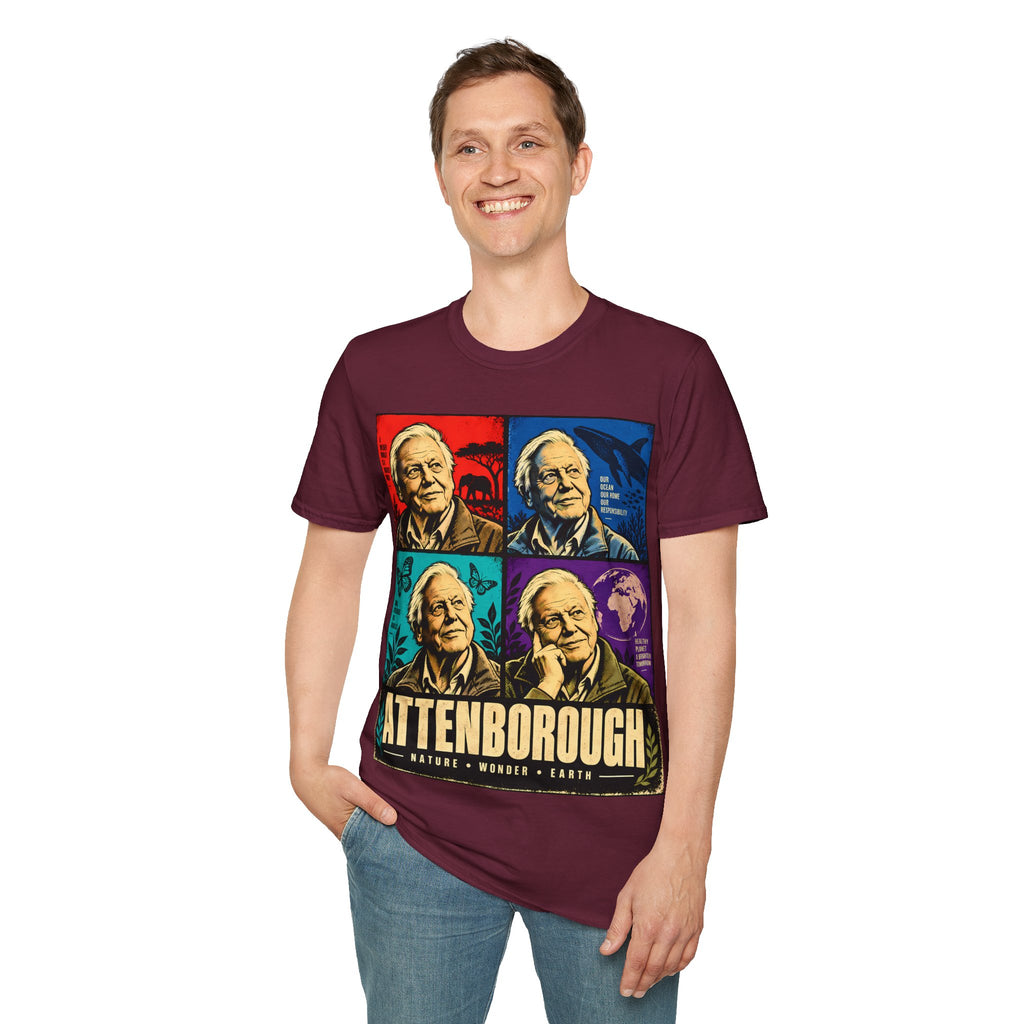 David Attenborough Pop Art T-Shirt — Vintage Wildlife Conservation Tee