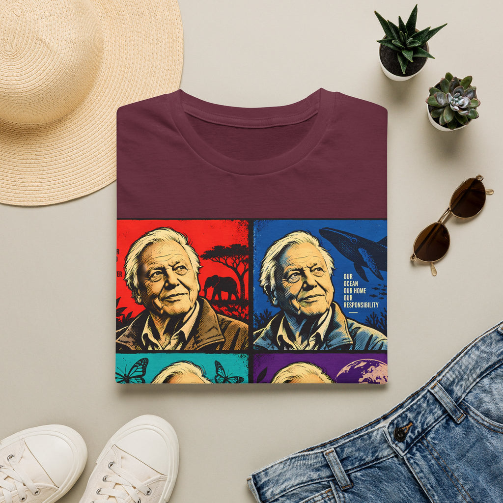 David Attenborough Pop Art T-Shirt — Vintage Wildlife Conservation Tee