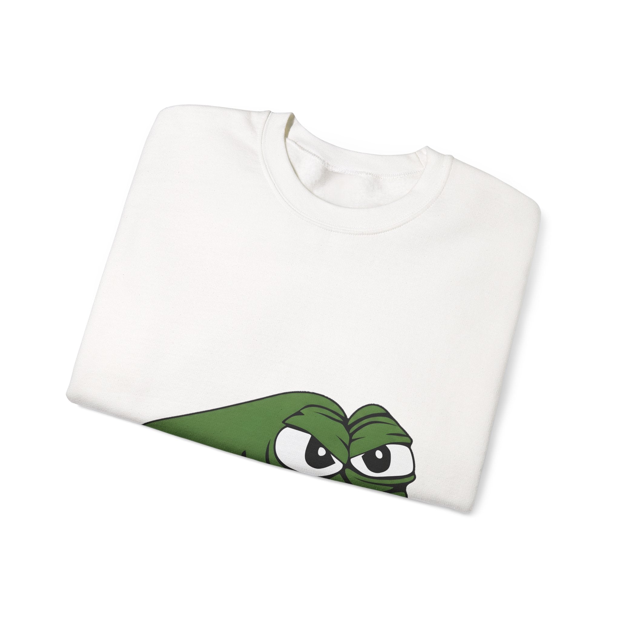 Pepe Meme Crewneck Sweatshirt — Grumpy Frog Graphic Pullover