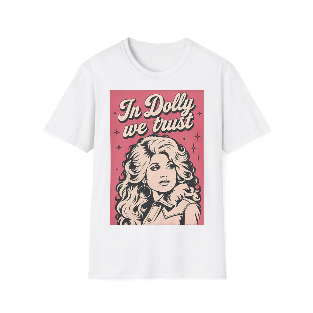 Dolly Tribute T‑Shirt — "In Dolly We Trust" Retro Pop Art Tee