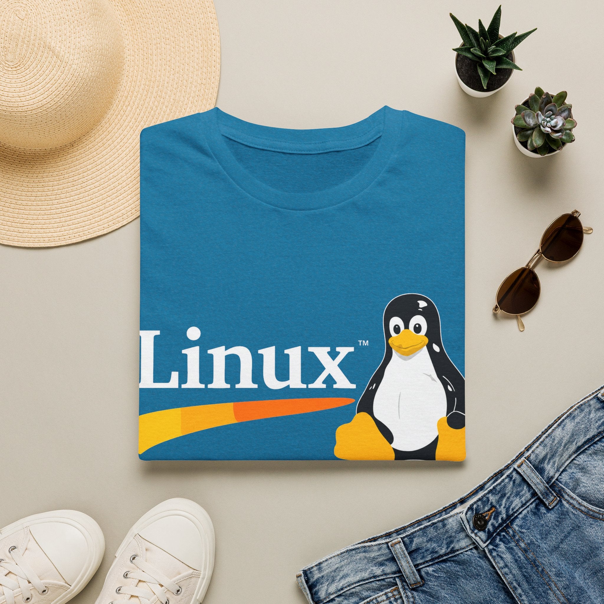 Linux Penguin Logo T‑Shirt — Retro Tech Tee for Developers & Open Source Fans