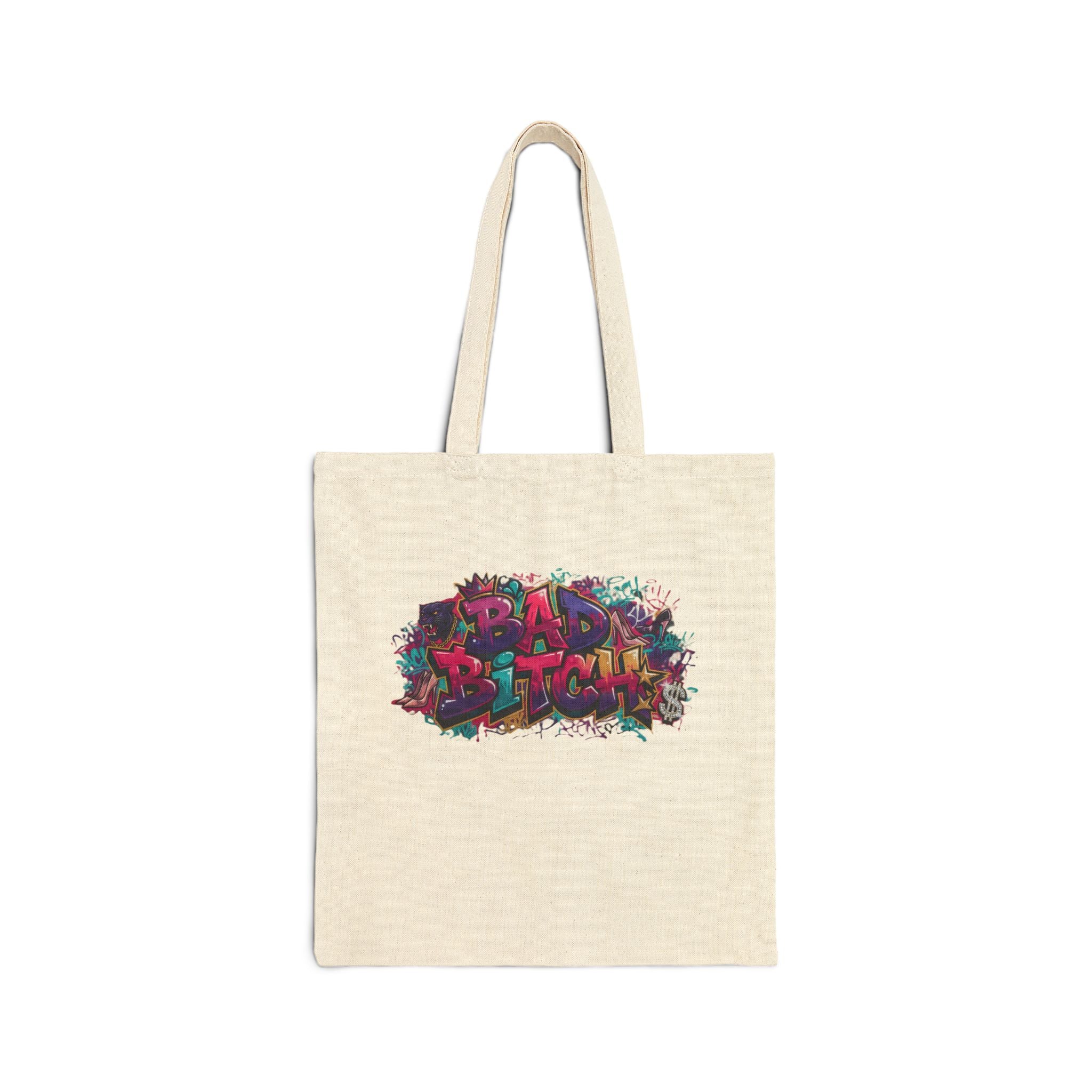 Tote Bag — Colorful Graffiti "Bad Bitch" Canvas Tote for Bold Everyday Style