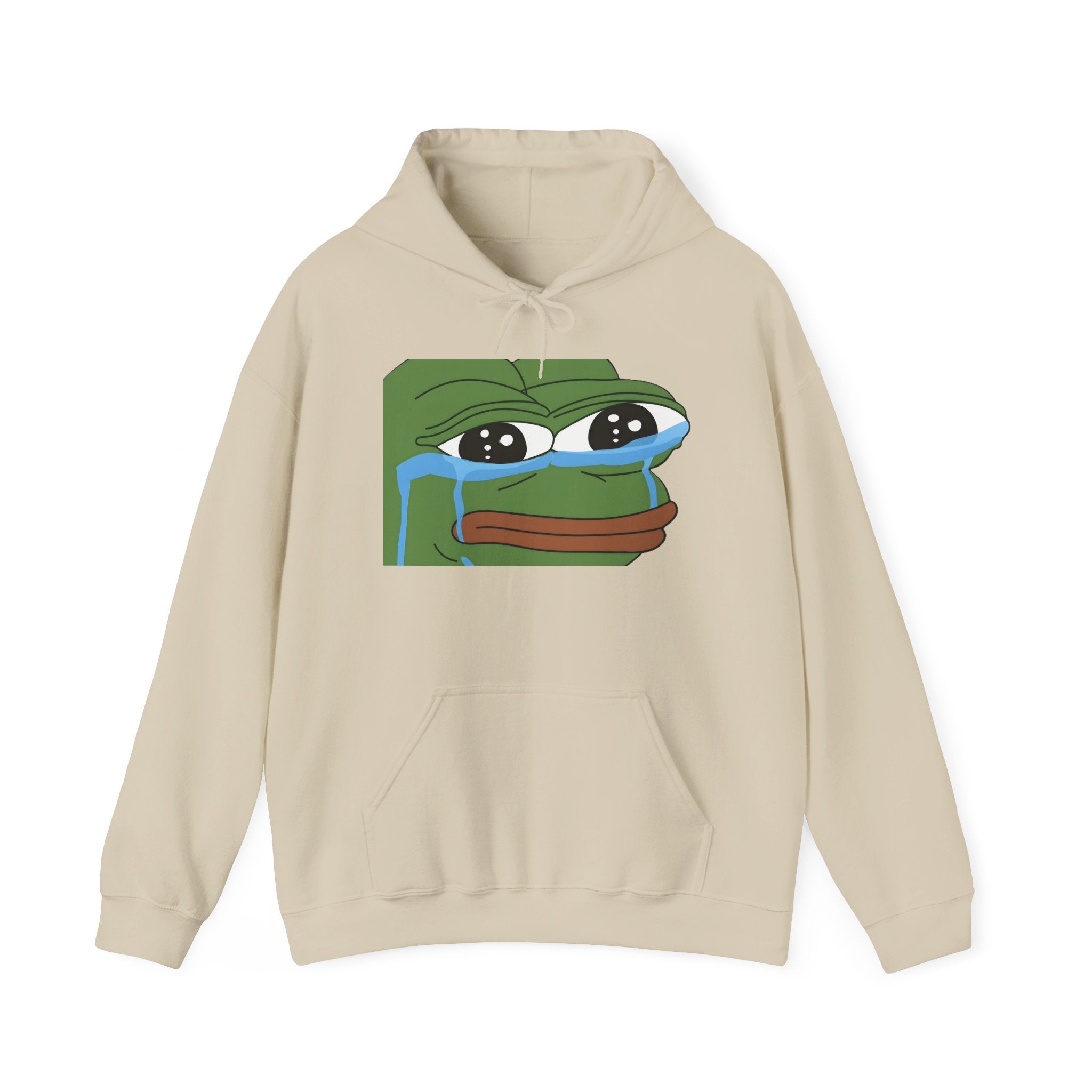 Crying Pepe Hoodie – Sad Frog Meme Graphic Pullover